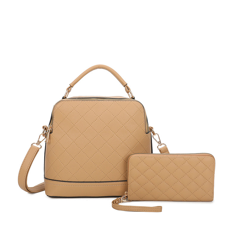 Quilted 2 in 1 satchel