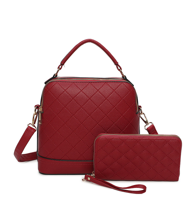 Quilted 2 in 1 satchel