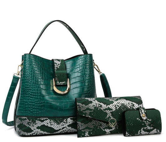 Crocodile snake pattern Hobo set